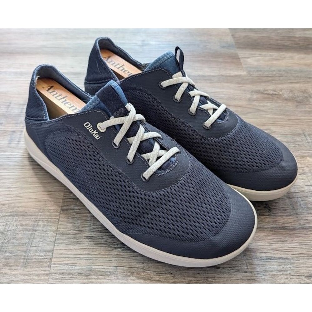 Mens Olukai Moku Pae Convertible Boat Shoes /Mules Navy Blue Mesh Sz 9